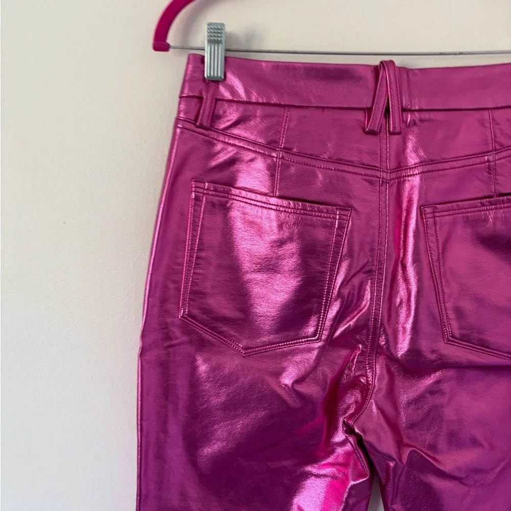 Good American Metallic Pink Good Icon Faux Leather Pants Size 28 - Picture 13 of 16